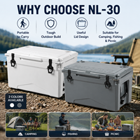 Glacière isotherme rigide portable 30QT pour pique-nique familial, personnalisable avec logo, robuste, OEM ODM, vente en gros