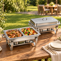 Chauffe-Plats Professionnel en Acier Inoxydable 9L – Équipement de Restauration, Maintien au Chaud pour Buffets et Présentations Alimentaires