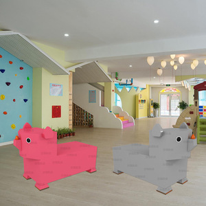 Chaise pour enfants en forme d'animal de dessin animé, en plastique durable, mobilier d'intérieur pour maternelle - Product Image 1