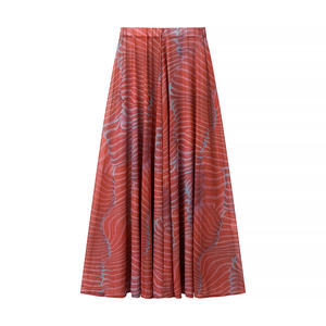 Женский повседневный комплект из 2 предметов, топ без рукавов и длинная юбка с круглым вырезом и высокой талией, 2025 и осень - Product Image 4