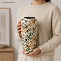 Vases en céramique de style campagnard français, pots à fleurs, jardinières, accessoires de décoration de bureau, vase en porcelaine bleu et blanc, décoration intérieure