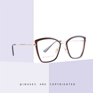 Montura de gafas Tr90 Cat Eye para mujer, protección contra luz azul, montura completa, lentes Ac, diseño cuadrilateral 87148 - Product Image 1
