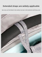 Sac de rangement suspendu pour poussette bébé en coton, best-seller transfrontalier, avec fermeture à bouton-pression et grande capacité pour le rangement des affaires de bébé