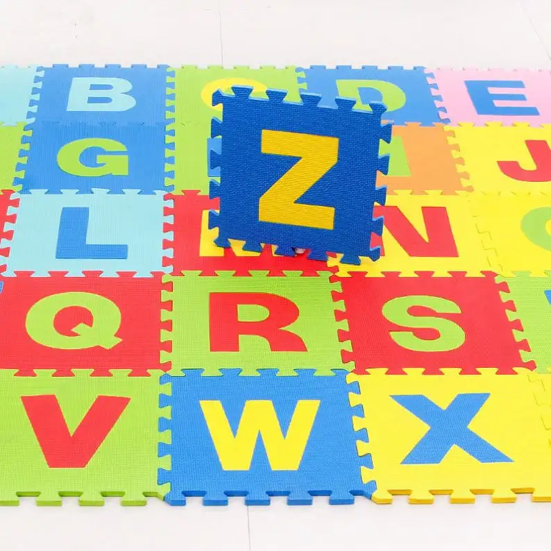 26 lettere 36 pz parole numero modello di Puzzle per bambini tappeto tappeto diviso giunto EVA baby Play Mat per interni morbido attività tappetini Puzzle