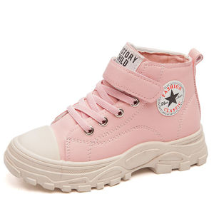 Bottes d'hiver en cuir nouvelles bottes Martin pour enfants de petite et moyenne <span class=keywords><strong>taille</strong></span>, à nouer devant garçons et filles couleur unie - Product Image 5