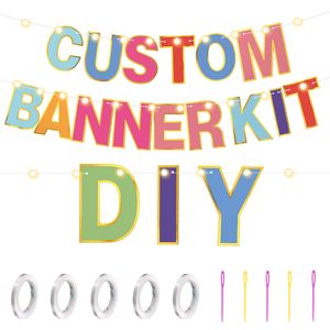 <span class=keywords><strong>Personnalisable</strong></span> Joyeux <span class=keywords><strong>Anniversaire</strong></span> Bannière Fournitures Faire Votre Propre Bannière Inclure Lettres Chiffres Symbole Corde pour Baby Shower Party Decor - Product Image 3