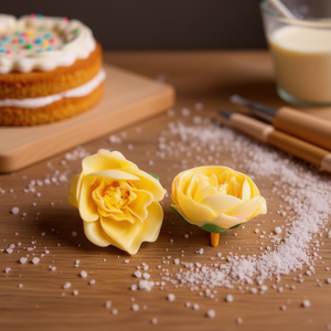 Ilan Flores 3cm Rose Jaune pour Décoration de Gâteau 2 pièces - Product Image 2