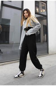Pantalon de survêtement <span class=keywords><strong>long</strong></span> personnalisé avec logo pour <span class=keywords><strong>femme</strong></span>, pantalon de survêtement gris décontracté, nouveau modèle automne-hiver - Product Image 3