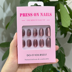 กล่องกระดาษสีชมพูสำหรับใส่เครื่องสำอางสำหรับเล็บปลอมที่เก็บของกันฝุ่นกระดาษออกแบบได้ตามต้องการ - Product Image 2