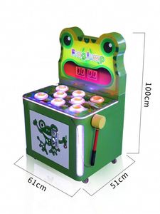 Máquina de videojuegos de golpeo con martillo, operada con monedas, para niños, con temática de ranas, ratas y cocodrilos, de la serie Crazy Play - Product Image 5