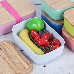 Boîte à déjeuner écologique avec couvercle en <span class=keywords><strong>bambou</strong></span> pour enfants, Bento en Fiber <span class=keywords><strong>de</strong></span> <span class=keywords><strong>bambou</strong></span>, paille <span class=keywords><strong>de</strong></span> blé, vente en gros, 900 ml - Product Image 5