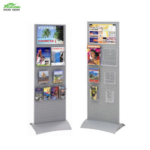 Présentoir de magazines de brochures gris métallisé sur mesure - Product Image 2