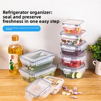 Multi-formaat transparante plastic luchtdichte voedselveilige opbergcontainers met onregelmatige vorm voor het organiseren van groenten, fruit en snacks