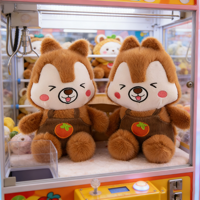 Peluches super douces en forme d'écureuil, 8 pouces, jouets en peluche pour enfants, animaux de dessin animé, pour machine à griffes