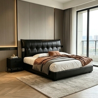 Lit Double King Size Moderne de Luxe pour Adulte et Fille, avec Cadre Rembourré en Tissu Doux et Design Capitonnée