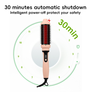 Outil de coiffure de curling multifonctionnel professionnel brosse à cheveux ronde ionique infrarouge incurvée chauffée avec arrêt automatique - Product Image 5