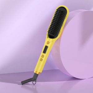 Peine alisador de pelo eléctrico de iones negativos para mujer, plancha de cerámica de doble uso, recta, para el hogar - Product Image 3