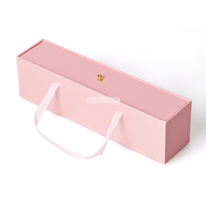 Custom Logo Reusable Cufflink Sliding Drawer Box Handmade Luxury <b>Pink</b> Jewelry Storage <b>Gift</b> Box with Paper Bag - Product Image 5