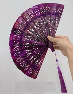 Abanico Plegable de Lujo Oriental, Hecho a Mano con Cuerno de Búfalo Genuino, con Borla Decorativa, para Recuerdos de Boda, de Vietnam - Product Image 1
