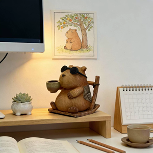 Adorno de Escritorio de Madera con Forma de Capibara, Alivia el Estrés, Decoración para Oficina y Pequeño Regalo para Salas de Té - Product Image 6