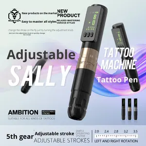 Máquina de Tatuaje Inalámbrica <span class=keywords><strong>Ambition</strong></span> con Carrera Ajustable, Acero Inoxidable, 12000 rpm, para Tatuaje de Cejas, Bordado, Blanqueamiento de Labios - Product Image 2