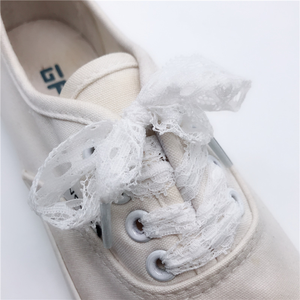 Ballet Style Silk Lace Elastic Flat <strong>Shoelaces</strong> 3 cm Width White Black <strong>Brown</strong> for Fashion Canvas Casual Shoes <strong>Shoelaces</strong> Accessories - Product Image 4
