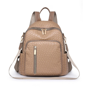 <span class=keywords><strong>Sac</strong></span> <span class=keywords><strong>à</strong></span> <span class=keywords><strong>dos</strong></span> <span class=keywords><strong>carré</strong></span> vintage de luxe pour <span class=keywords><strong>femme</strong></span> en PU imperméable avec fermeture éclair et bandoulière arquée pour usage quotidien et universitaire - Product Image 2