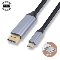 Cable USB-C chapado en oro a DP 4K @ 60Hz, Cable macho a macho USB 3,1 tipo C a DisplayPort