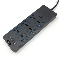 Multiprise USB de bureau pour la maison et le bureau avec cordon d'extension de 2 m, prises intelligentes, rallonges électriques