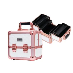 FAMA – valise de maquillage en aluminium, Mini valise de maquillage Portable, trousse de toilette cosmétique de voyage