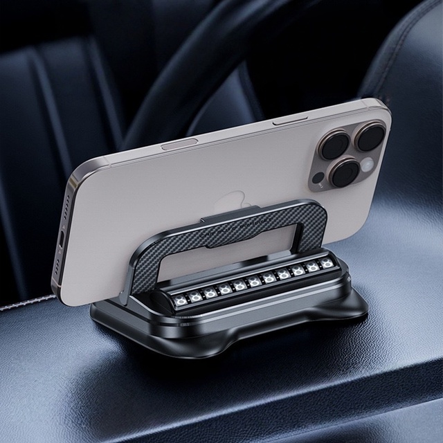 2-in-1 ABS Car Dashboard Phone Holder & Parking Card Anti-slip Navigation Stand Universal Phone Mount for Car Interior