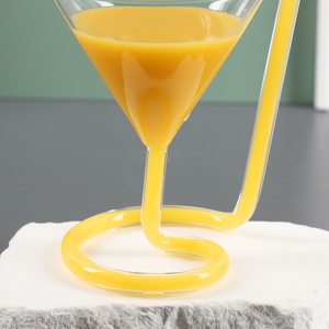 Vaso de Vidrio en Espiral para Cócteles, Vaso Giratorio para Martini, Vaso con Pajita para Jugo, Café, Vaso Vampiro, Vaso para Whisky, Capacidad de 101-200 ml, Moderno - Product Image 3