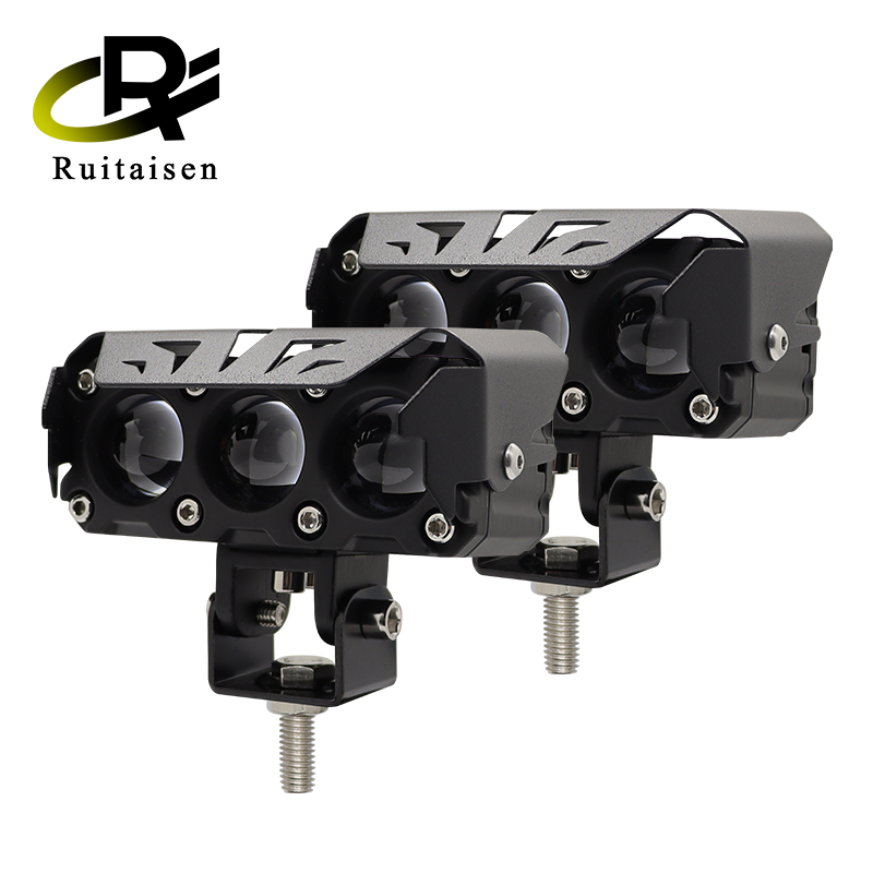 Двухцветный СВЕТОДИОДНЫЙ Автомобильный светильник M3, внешний противотуманный фонарь для внедорожника, прожектор для мотоцикла, белый, желтый, аксессуары для автомобиля, передняя фара для мотоцикла