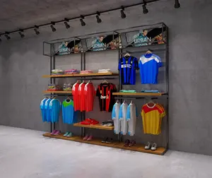 Custom China Factory Directly Sportswear Store Fixtures Interior Design Retail Fancy Brand Shop Sports Clothing Rack Display