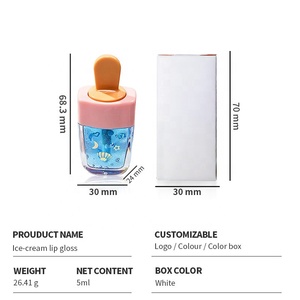 Brillant à lèvres <span class=keywords><strong>pailleté</strong></span> en forme de glace, huile de Base, Vegan, crème glacée, mignonne, transparent, New tendance, 2020 - Product Image 4