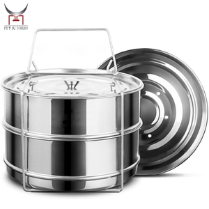 Séparateur de cuisinière empilable en acier inoxydable 304, panier à vapeur instantanée à 3 niveaux, <span class=keywords><strong>accessoires</strong></span> pour pot, boîte à lunch portable - Product Image 6