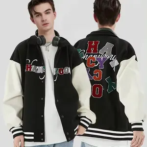 Giacca letterman OEM Design personalizzato lana stile Street vintage baseball bomber letterman giacca da uomo