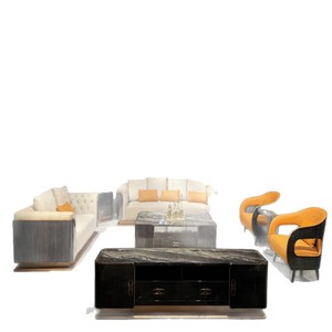 Canapé sectionnel contemporain rembourré en cuir artificiel avec coussin en mousse, style victorien pour salon - Product Image 5