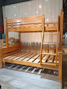 소녀를위한 현대적인 디자인 단단한 나무 핑크 침실 가구 세트 슬라이드와 이층 침대 포함 - Product Image 3