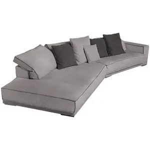 Gran oferta de sofás, muebles para sala de estar, sofá gris de lujo moderno, muebles para sala de estar, diseño de tela en forma de L, sofá para sala de estar