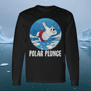 T-shirt à manches longues pour la natation hivernale, le saut dans la glace et le bain froid, motif Ours polaire - Product Image 3