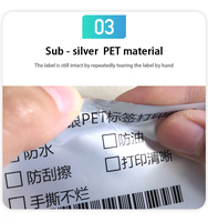 Etiquetas Autoadhesivas Rectangulares de Papel, Impermeables, con Laminado Brillante, Etiquetas de Código de Barras, Etiquetas Adhesivas para Envío, Impresión por Transferencia