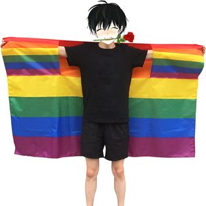 Capa de Arcoíris con Orificios para los Brazos, Disfraz de Orgullo LGBTQ para Desfiles y Fiestas del Orgullo Gay - Product Image 4