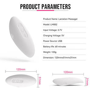 Vibrateur chauffant 2-en-1, masseur d'allaitement pour l'allaitement, achetez un petit masseur de sein électrique en Silicone Portable, offre spéciale - Product Image 6