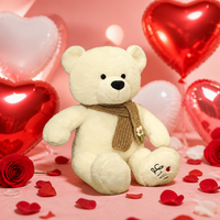 Ours en peluche Sherpa Chubby, ours en velours à tige rose, ours minimaliste mignon pour la décoration de la maison