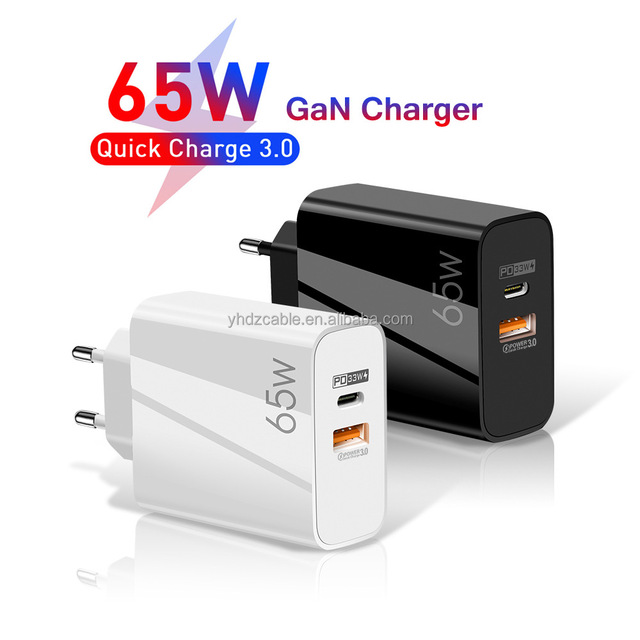 PD 65W GaN Fast Charger Portable Quick Charge QC3.0 USB Type C Charger for iPhone 13 12 Pro Max