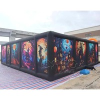 Maison hantée gonflable commerciale pour fête d'Halloween, attraction de carnaval