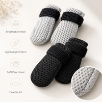 Chaussettes personnalisées pour chiens et chats, chaudes, imperméables, antidérapantes, imprimées, double couche, en coton, avec semelle en caoutchouc à pois, douces, respirantes, pour la marche en intérieur, soin des pattes