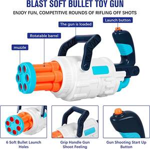 MILI Petit pistolet électronique en plastique avec des fléchettes en <span class=keywords><strong>mousse</strong></span> souple pour les enfants de 8 ans et plus, pistolet de tir à fléchettes - Product Image 4