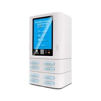 Station de location de batteries externes à 8 emplacements avec système de point de vente, borne de recharge de téléphones portables blanche pour usage commercial